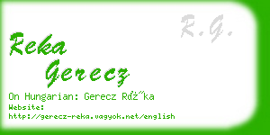 reka gerecz business card